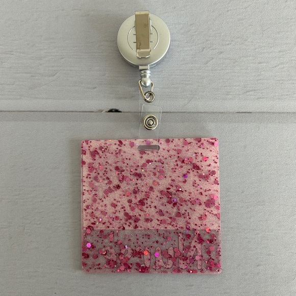 Glitter Badge Buddy | Nurse Card Holder | RN ID Tag Backer and Retractable Reel - Picture 6 of 11